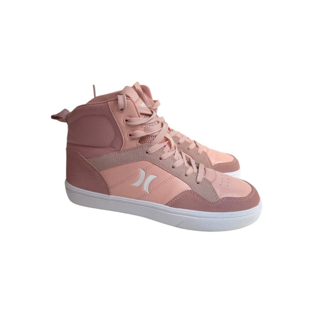 Hurley Break Hi Top Sneakers Women Pink Casual Skate Shoes Size 8.5M Trendy